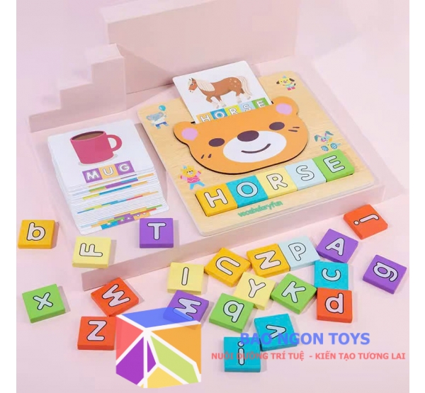 Đồ chơi thông minh ghép chữ giúp trẻ học đánh vần, học từ vựng Tiếng Anh, English puzzle games - BAO NGON TOYS - DG387