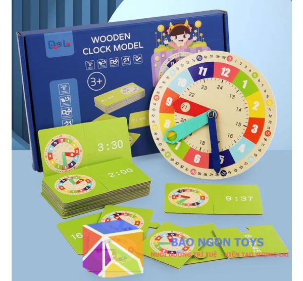 Giáo cụ đồng hồ montessori giúp bé học xem giờ, nhận biết thời gian, đồ dùng dạy học cho bé trên 5 tuổi DG214 BAO NGON TOYS