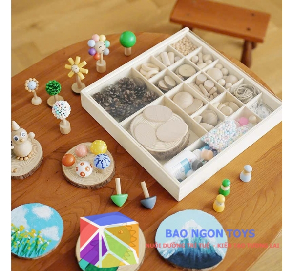 Bộ đồ chơi thủ công sáng tạo từ gỗ giúp bé vui chơi và sáng tạo nghệ thuật, phát huy trí tưởng tượng, đồ chơi handmade, diy cho trẻ - BAO NGON TOYS - DG311