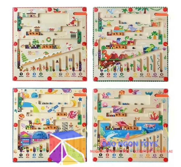 Đồ Chơi Mê Cung Nam Châm Montessori – Học Màu & Học Số Cho Bé Từ 3 Tuổi | BAO NGON TOYS DG350