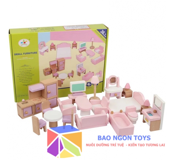 Bộ đồ chơi nhập vai ngôi nhà và đồ nội thất dành cho búp bê, đồ chơi giả định nhập vai vui nhộn dành cho bé gái 5 tuổi - BAO NGON TOYS - DG333