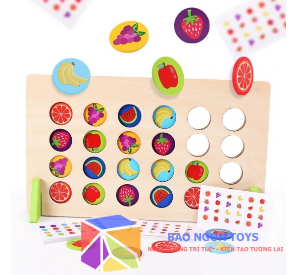 Đồ chơi trí tuệ sắp xếp hình tròn chủ đề trái cây và màu sắc giúp bé phát triển tư duy khả năng ghi nhớ và mở rộng ngôn ngữ - BAO NGON TOYS - DG251