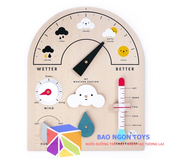 Đồ chơi học tập bảng theo dõi thời tiết, nhiệt độ giúp bé vui chơi, tương tác và phát triển kiến thức về thiên nhiên DG225