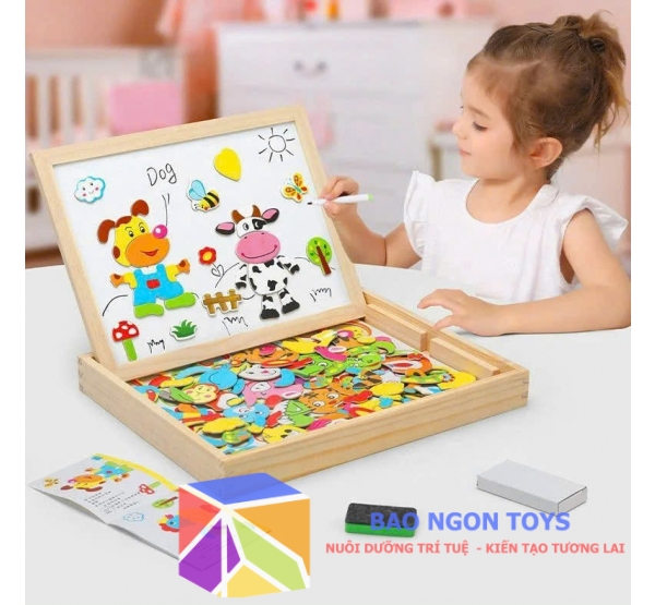 Đồ chơi ghép hình nam châm chủ đề động vật giúp bé phát triển trí tưởng tượng và óc sáng tạo -  BAO NGON TOYS- DG46