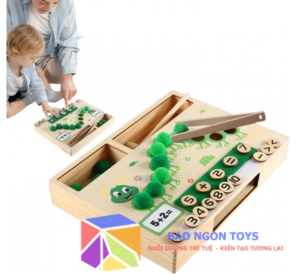 Bộ Đồ Chơi Sâu Bướm Đếm Số Montessori, đồ chơi toán học giúp bé mẫu giáo và tiểu học thành thạo phép tính cộng trừ - BAO NGON TOYS - DG305