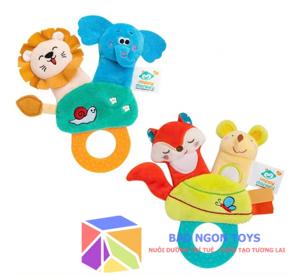 Đồ chơi xúc xắc cho bé cầm nắm kết hợp rối tay 2in1 vừa chơi vừa kể chuyện cùng bé đồ chơi âm thanh cho bé sơ sinh - BAO NGON TOYS - DV110