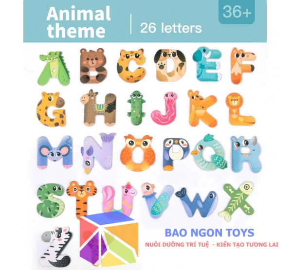 Bộ đồ chơi chữ cái nam châm hình thú đáng yêu - bảng chữ cái Alphabet giáo dục đầy màu sắc dành cho trẻ em, trò chơi học đánh vần đầy thú vị cho trẻ nhỏ, trẻ mẫu giáo từ 3 đến 5 tuổi – BAO NGON TOYS – DG301