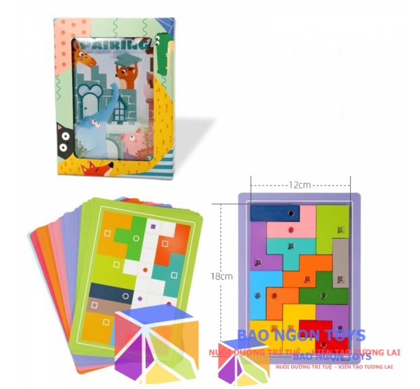 Đồ chơi xếp gạch tetris, xếp hình tangram, trò chơi cờ trí tuệ cổ điển giúp phát triển trí thông minh cho bé DG216 BAO NGON TOYS 