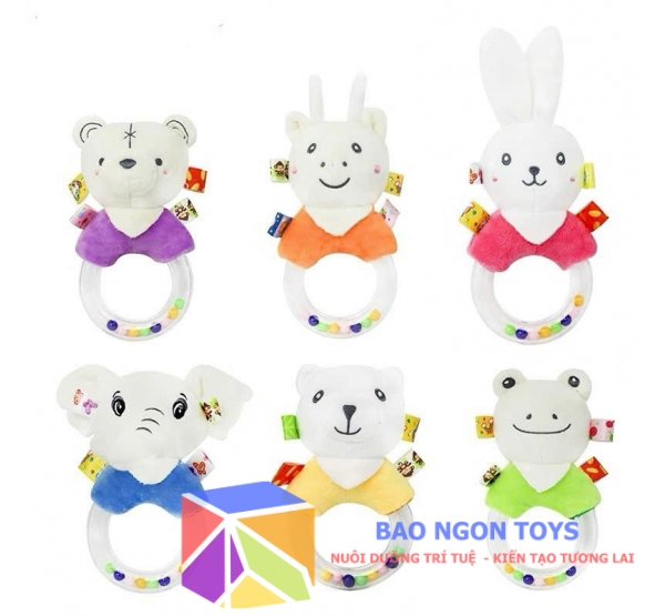 Đồ chơi xúc xắc chút chít tròn động vật dễ thương, đồ chơi âm thanh giúp bé sơ sinh tập cầm nắm  - BAO NGON TOYS - DV96