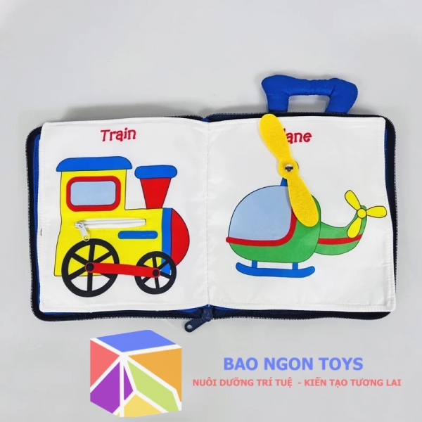 SÁCH VẢI BÓC DÁN QUIET BOOK RÈN LUYỆN CÁC KỸ NĂNG VẬN ĐỘNG TINH VÀ GIÚP BÉ HỌC TIẾNG ANH - BAO NGON TOYS - SV73C
