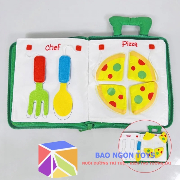 SÁCH VẢI BÓC DÁN QUIET BOOK RÈN LUYỆN CÁC KỸ NĂNG VẬN ĐỘNG TINH VÀ GIÚP BÉ HỌC TIẾNG ANH - BAO NGON TOYS - SV73D