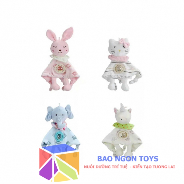 Đồ chơi treo nôi và khăn xoa dịu an toàn tích hợp tag xúc xắc và gặm nướu an toàn cho bé, đồ chơi phát triển giác quan cho bé sơ sinh - BAO NGON TOYS - DV88 (1)