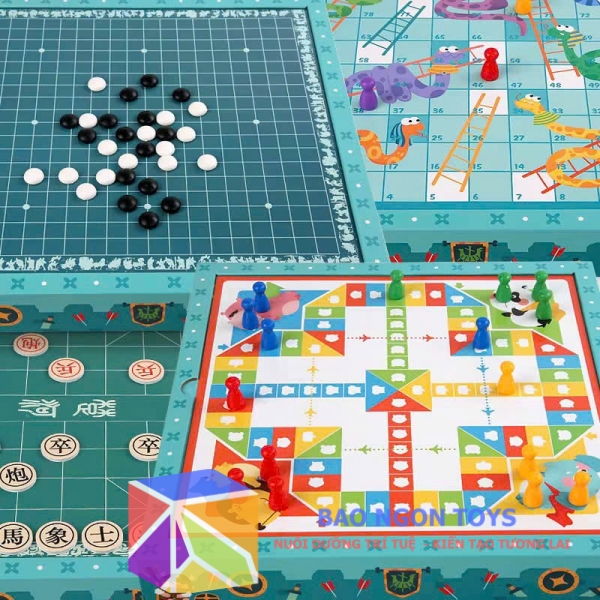 Bộ đồ chơi board game cờ đa năng 8 trong 1, đồ chơi trí tuệ, cờ vua giải trí cho cả gia đình DG402