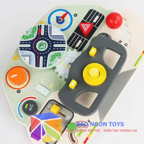  Bảng Điều Khiển Lái Xe Busy Board Gỗ – Đồ Chơi Bảng Bận Rộn Giáo Dục Phát Triển Tư Duy Cho Bé DG404