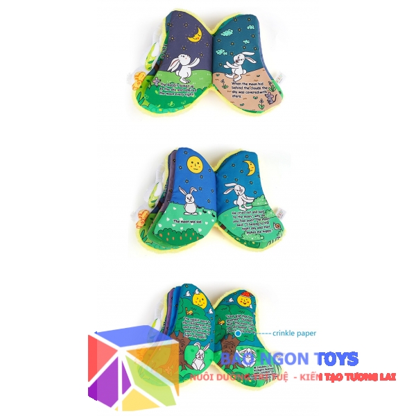 SÁCH VẢI 3D TƯƠNG TÁC THÚ NHỒI BÔNG , ĐỒ CHƠI TREO NÔI XE ĐẨY, NGƯỜI BẠN NHỎ CHO GIẤC NGỦ CỦA BÉ – BAO NGON TOYS - SV69
