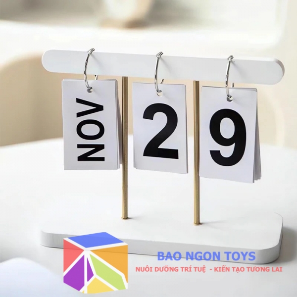 Lịch để bàn thay đổi số tiện lợi, tái sử dụng nhiều năm, quà tặng sang trọng và tinh tế - BAO NGON TOYS - DG225B