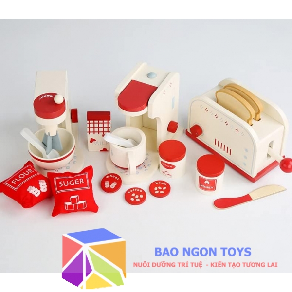 Đồ chơi nhập vai đầu bếp máy nướng bánh máy pha cà phê giúp bé phát triển trí tưởng tượng và giải trí cùng bạn bé - DG47