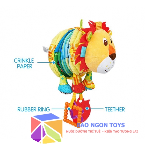 SÁCH VẢI 3D TƯƠNG TÁC THÚ NHỒI BÔNG , ĐỒ CHƠI TREO NÔI XE ĐẨY, NGƯỜI BẠN NHỎ CHO GIẤC NGỦ CỦA BÉ – BAO NGON TOYS - SV69