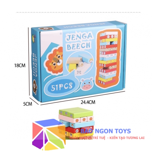 ĐỒ CHƠI RÚT ĐẬP GỖ XẾP CHỒNG JENGA LOẠI LỚN GIÚP BÉ RÈN LUYỆN TƯ DUY VÀ RỜI XA THẾ GIỚI ẢO, ĐỒ CHƠI GIẢI TRÍ CHO NHÓM BẠN, GIA ĐÌNH - BAO NGON TOYS - DG34 