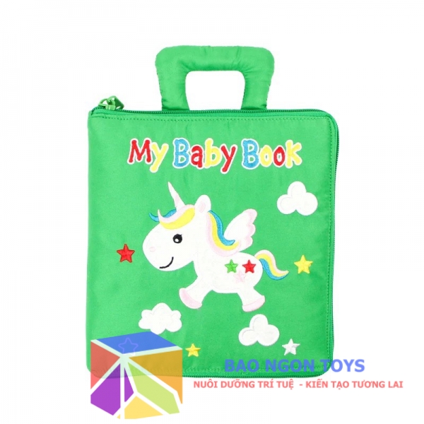 SÁCH VẢI BÓC DÁN QUIET BOOK RÈN LUYỆN CÁC KỸ NĂNG VẬN ĐỘNG TINH VÀ GIÚP BÉ HỌC TIẾNG ANH - BAO NGON TOYS - SV73D
