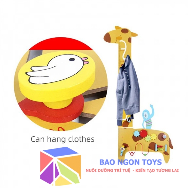 Bảng Bận Rộn Treo Tường Hình Hươu Cao Cổ 7 trong 1 - Bảng Vui Chơi Đa Năng Cho Trẻ - BAO NGON TOYS - DG70H