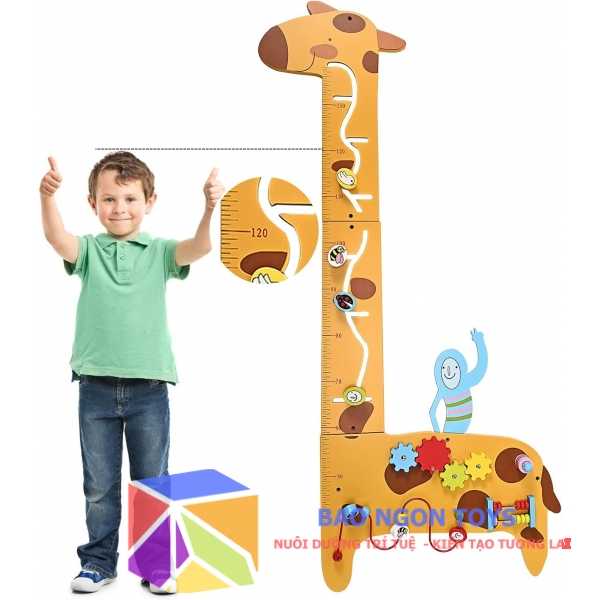 Bảng Bận Rộn Treo Tường Hình Hươu Cao Cổ 7 trong 1 - Bảng Vui Chơi Đa Năng Cho Trẻ - BAO NGON TOYS - DG70H