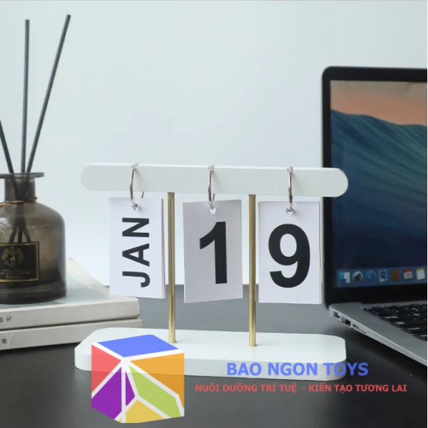 Lịch để bàn thay đổi số tiện lợi, tái sử dụng nhiều năm, quà tặng sang trọng và tinh tế - BAO NGON TOYS - DG225B