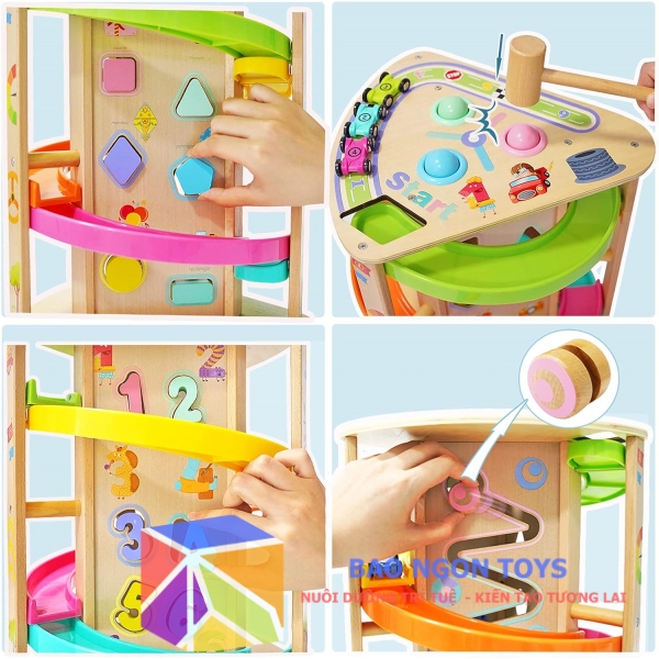  Đồ Chơi Lắp Ráp Tháp Đường Đua Cầu Trượt 6 Tầng giúp bé vui chơi và phát triển kỹ năng - BẢO NGÔN TOYS DG347