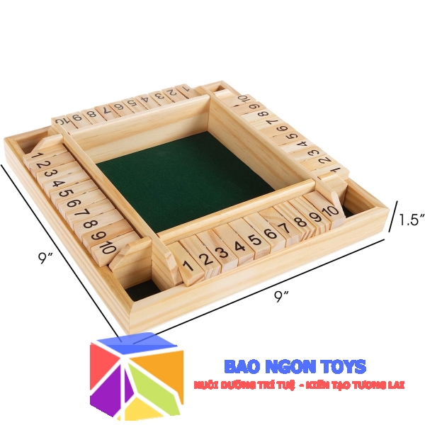 Trò chơi board game giải trí thú vị Shut The Box giúp bé rèn luyện toán cộng và giải trí cho cả gia đình - Bao Ngon Toys - DG260