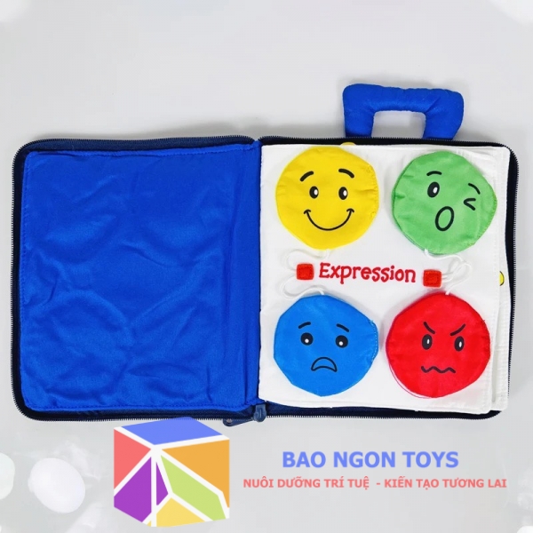 SÁCH VẢI BÓC DÁN QUIET BOOK RÈN LUYỆN CÁC KỸ NĂNG VẬN ĐỘNG TINH VÀ GIÚP BÉ HỌC TIẾNG ANH - BAO NGON TOYS - SV73C