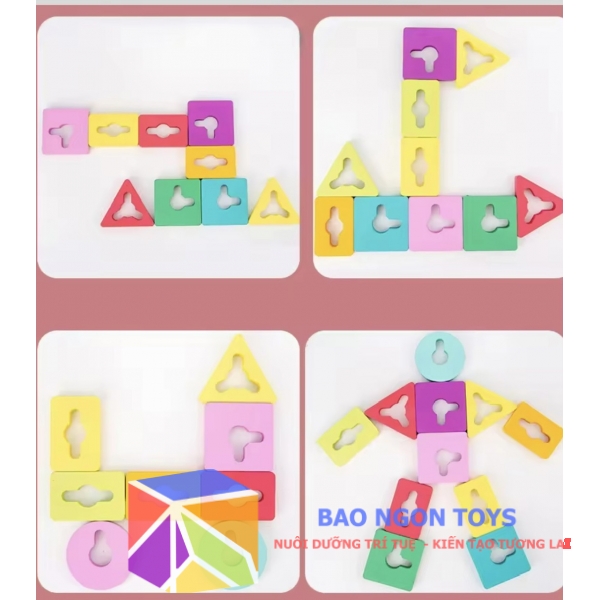 Bộ giáo cụ đồ chơi montessori thả cọc và phân loại hình khối giúp bé học hình dạng màu sắc phát triển vận động tinh DG90