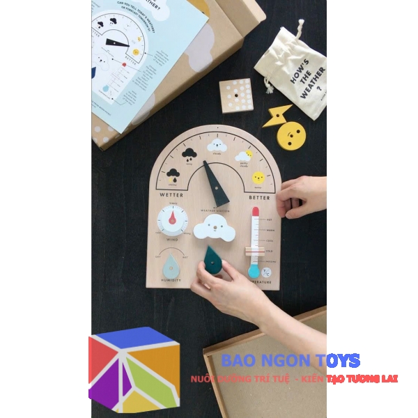 Đồ chơi học tập bảng theo dõi thời tiết, nhiệt độ giúp bé vui chơi, tương tác và phát triển kiến thức về thiên nhiên DG225