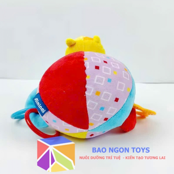 Đồ chơi lục lạc hình quả bóng kèm xúc xắc dành cho bé từ 0 đến 18 tháng tuổi, giúp bé phát triển giác quan và kỹ năng vận động - BẢO NGÔN TOYS - DV116
