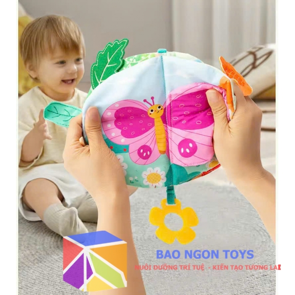Đồ chơi sách vải treo nôi mềm mại chủ đề động vật tích hợp gặm nướu & xúc xắc – Khơi dậy giác quan & phát triển toàn diện cho bé yêu - BAO NGON TOYS - DV120