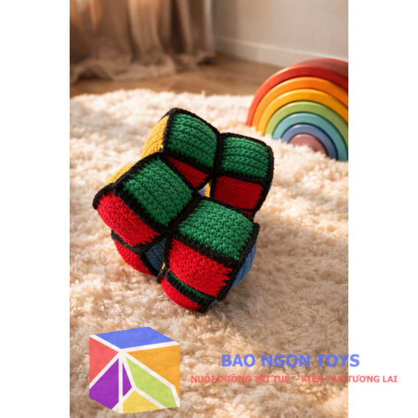 Infinity Cube Crochet – Khối xếp hình vô hạn bằng len giúp bé phát triển vận động tinh và trí thông minh thị giác - CT01