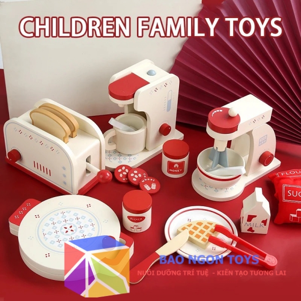 Đồ chơi nhập vai đầu bếp máy nướng bánh máy pha cà phê giúp bé phát triển trí tưởng tượng và giải trí cùng bạn bé - DG47