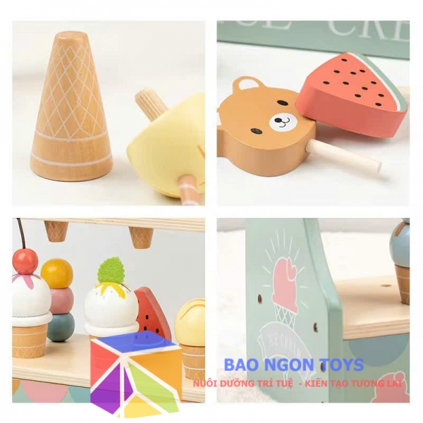 Đồ chơi nhập vai vui nhộn cửa hàng bán kem giúp bé phát triển kỹ năng nhập vai và giải trí cùng bạn bè – DG338 - BAO NGON TOYS 