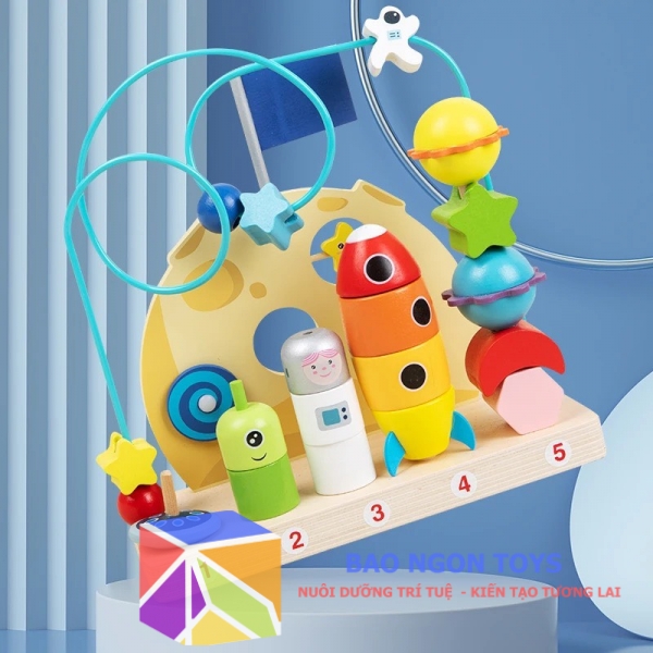 Đồ chơi mê cung luồn hạt kích thước lớn giúp bé trên 6 tháng phát triển đôi bàn tay và kỹ năng vận động tinh - BAO NGON TOYS – DG331