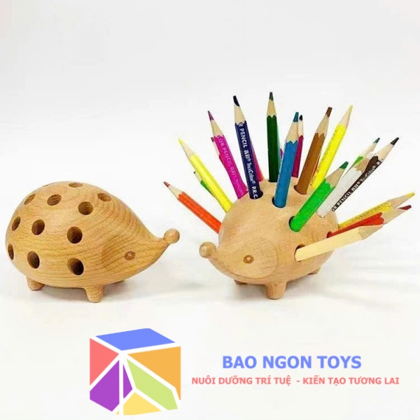 Hộp Đựng Bút Hình Nhím Gỗ – BAO NGON TOYS | Rèn Luyện Sự Ngăn Nắp, Nuôi Dưỡng Sáng Tạo