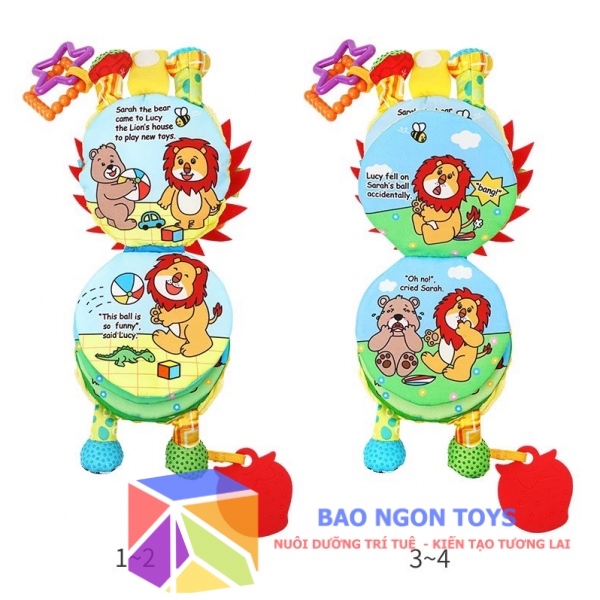 SÁCH VẢI 3D TƯƠNG TÁC THÚ NHỒI BÔNG , ĐỒ CHƠI TREO NÔI XE ĐẨY, NGƯỜI BẠN NHỎ CHO GIẤC NGỦ CỦA BÉ – BAO NGON TOYS - SV69
