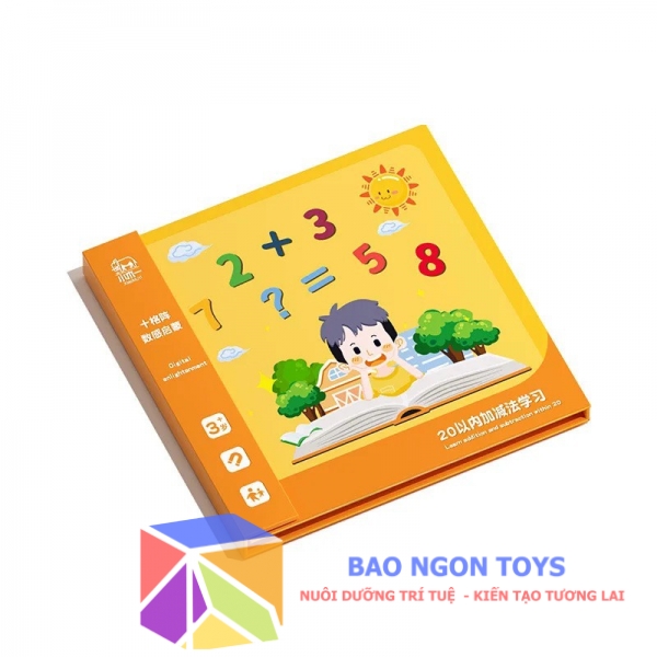 Sách bóc dán nam châm giúp bé thực hành kỹ năng toán học, cộng trừ, học đếm, giáo cụ học toán dành cho bé tiểu học, mầm non - Bao Ngon Toys - BC15