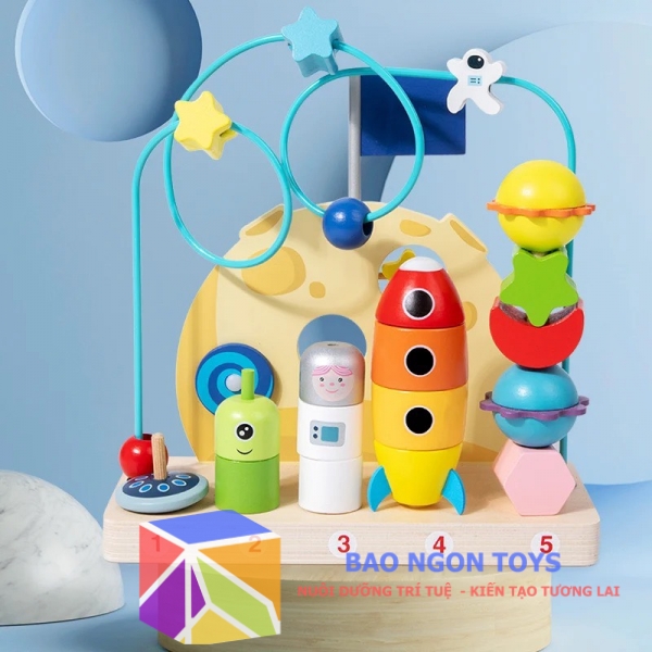 Đồ chơi mê cung luồn hạt kích thước lớn giúp bé trên 6 tháng phát triển đôi bàn tay và kỹ năng vận động tinh - BAO NGON TOYS – DG331