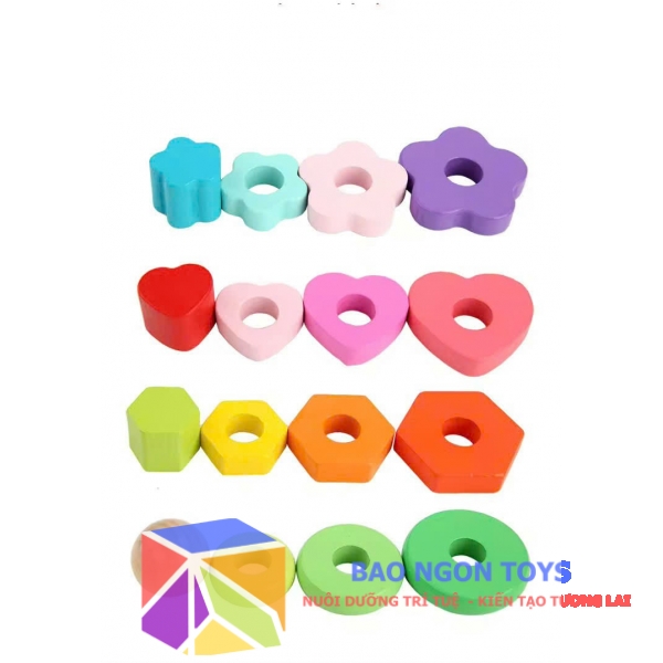 Đồ chơi thả cọc xếp chồng nhiều màu sắc dành cho bé 18 tháng tuổi giúp phát triển vận động tinh và trí tuệ - BAO NGON TOYS - DG343