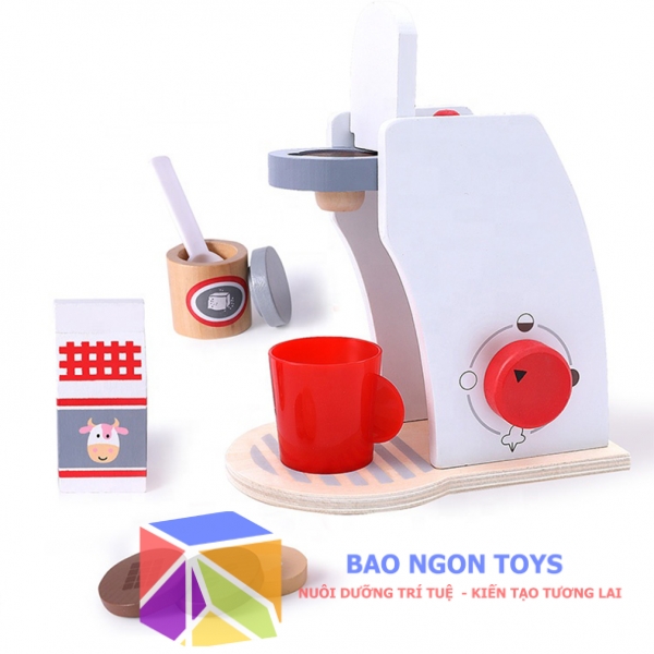 Đồ chơi nhập vai đầu bếp máy nướng bánh máy pha cà phê giúp bé phát triển ngôn ngữ và vui chơi với bạn bè DG47