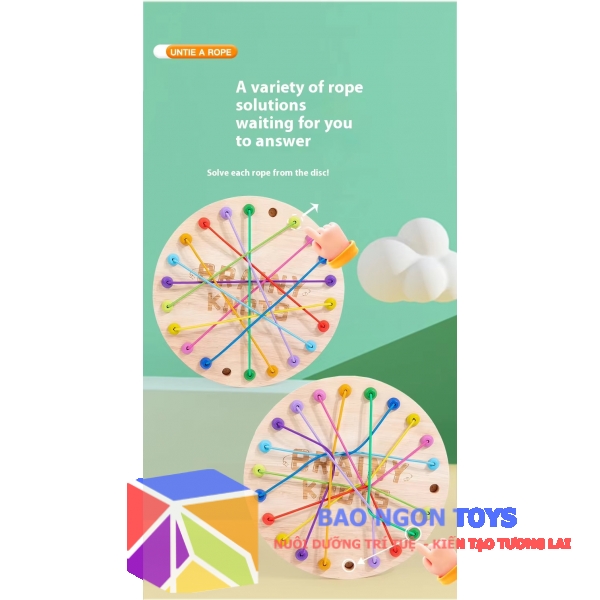 Đồ chơi giải đố gỡ nút dây xoắn, board game rèn luyện tư duy IQ, giải trí vui nhộn dành cho cả gia đình cùng chơi, ROPE BREAKING GAME- DG401